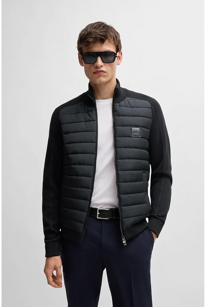 Amazon | [BOSS] [ボス] ロゴパッチ ミックスマテリアル ジップ